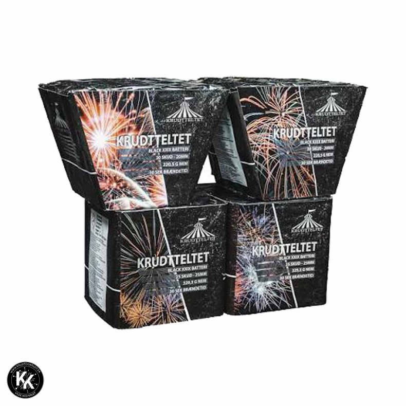 Mega Black XXII B22 Batterisortiment - 4 batterier / 1100 NEM