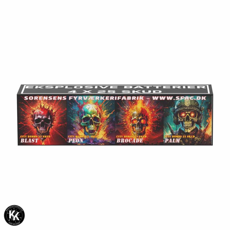 SFAC Citybombs batteri-sortiment - 4 x 25 skud / 20 mm. / 752 NEM