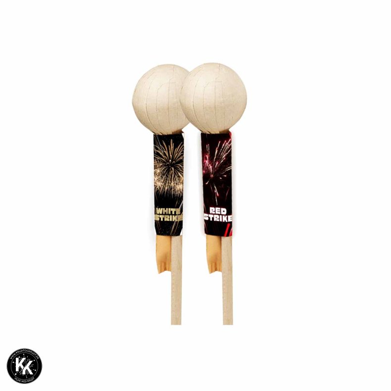 2 stk. 2,5" Kugleraket. Red Wave / White strike - 70 NEM.
